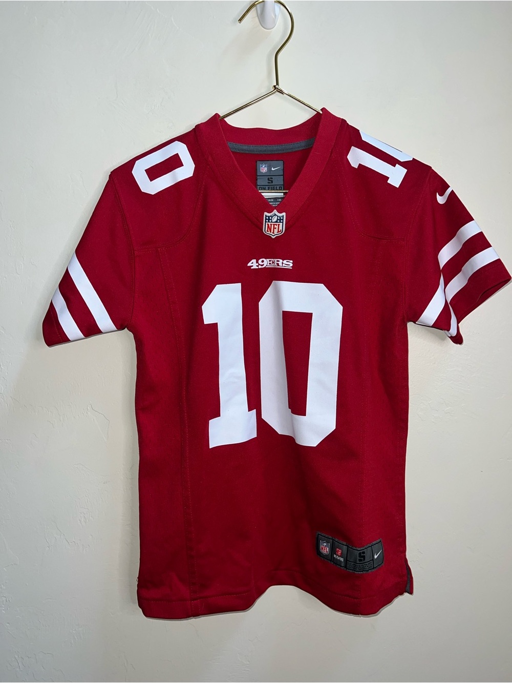 NFL Kids' San Francisco 49ers Red Jersey #10 with White Accents boys 8